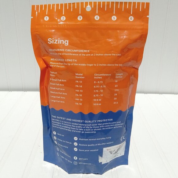 Orange Waterproof Cast Cover for Kids - Picture 4 of 6